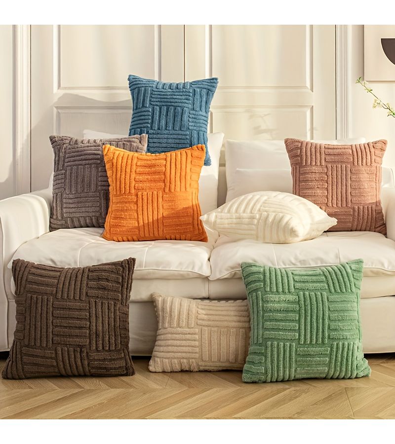 Plush Green Pillowcase Double Sided Shu Velveteen 19.69 Inch Sofa Bedside Cushion - Image 1