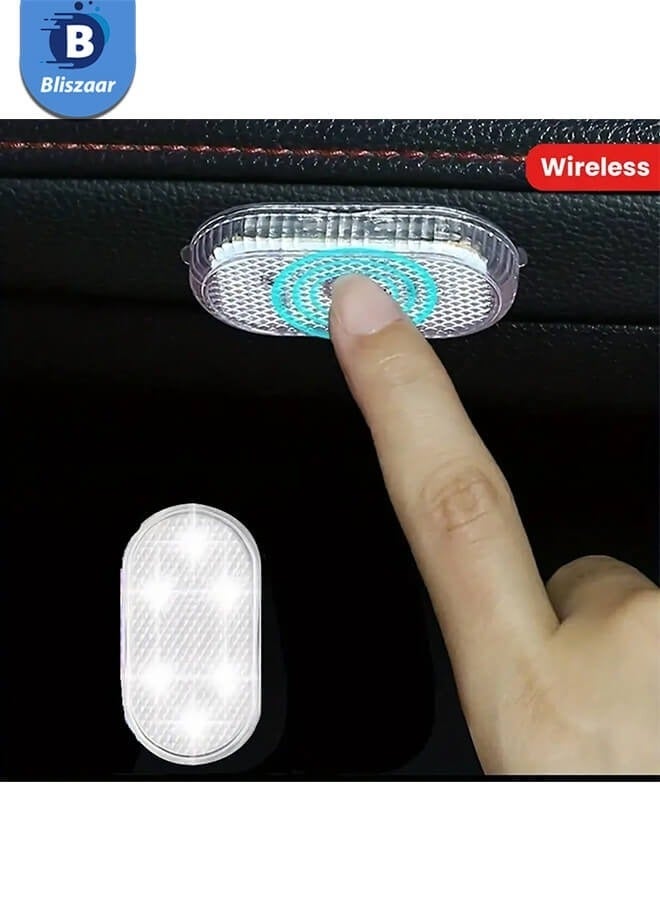 أضواء داخلية للسيارة LED لاسلكية - مصباح سقف قابل لإعادة الشحن عبر USB، ضوء قراءة اليد وضوء الباب للإضاءة الليلية قطعتان - Image 3
