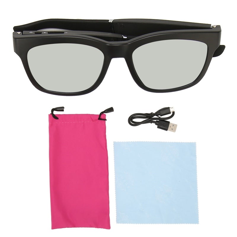 Smart Bluetooth Glasses Wireless Bluetooth Sunglasses Silver Grey Multi Function - Directional Sound Technology for Driving - Image 1