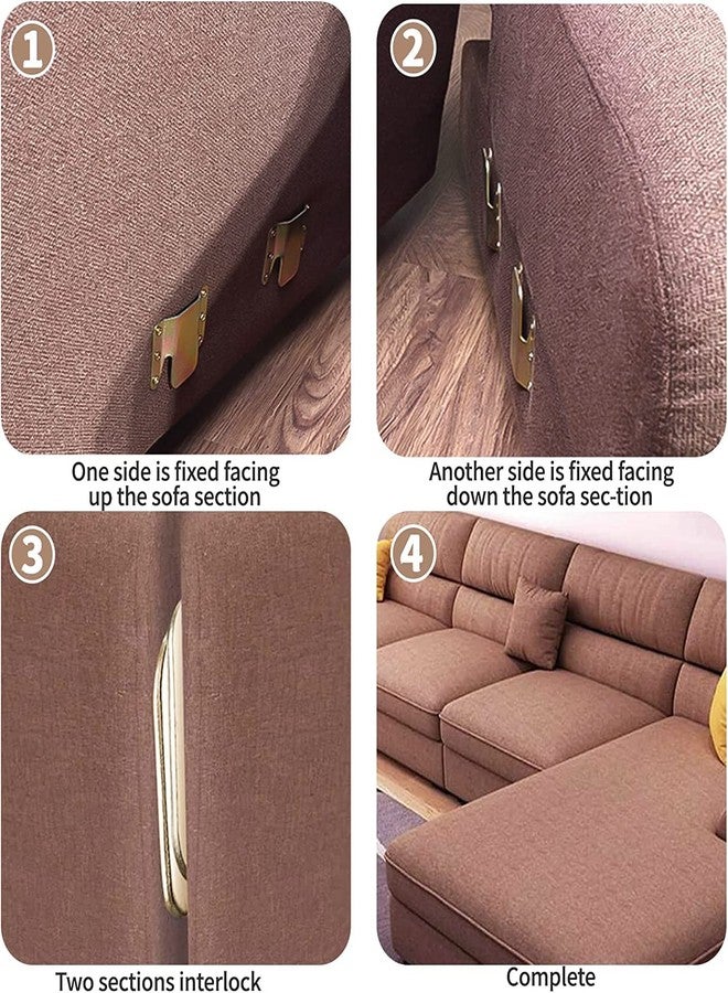 UNIQUELLA 6 Pcs Gold L Shape Jointer Sofa Connectors Furniture Bracket Metal Sofa Interlocking Sofa Bracket with Mounting Screws - Image 5