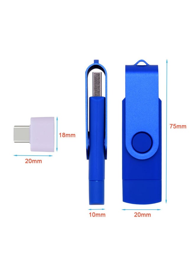 High-speed Usb2.0 3.0 Mobile Phone Mobile USB OTG Android Computer Dual-use Gift Lettering USB Wholesale-Color:Blue-Capacity:2.0 16GB - Image 1