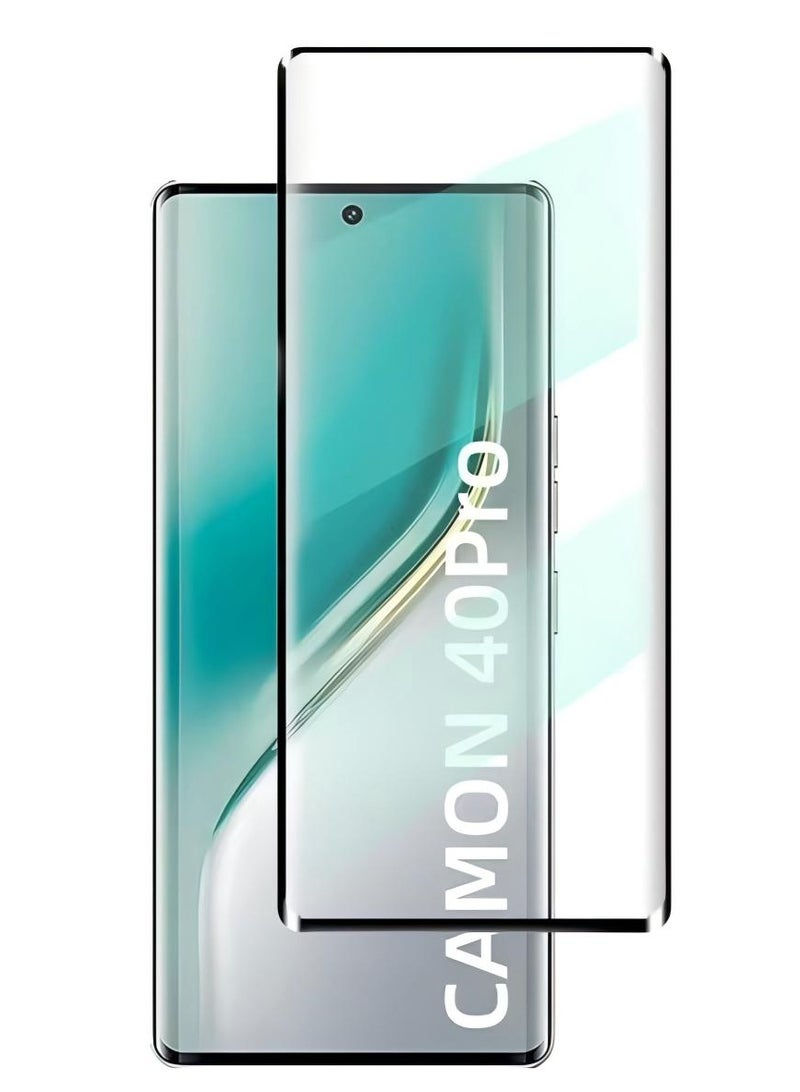 كومبي واقي شاشة 3 في 1 لهاتف Tecno Camon 40 Pro، قطعتان من الزجاج الأمامي وقطعة واحدة من غشاء العدسة، مقاوم للخدش ومضاد لبصمات الأصابع وخالٍ من الفقاعات، وطبقة زجاجية مقواة 9H - Image 2