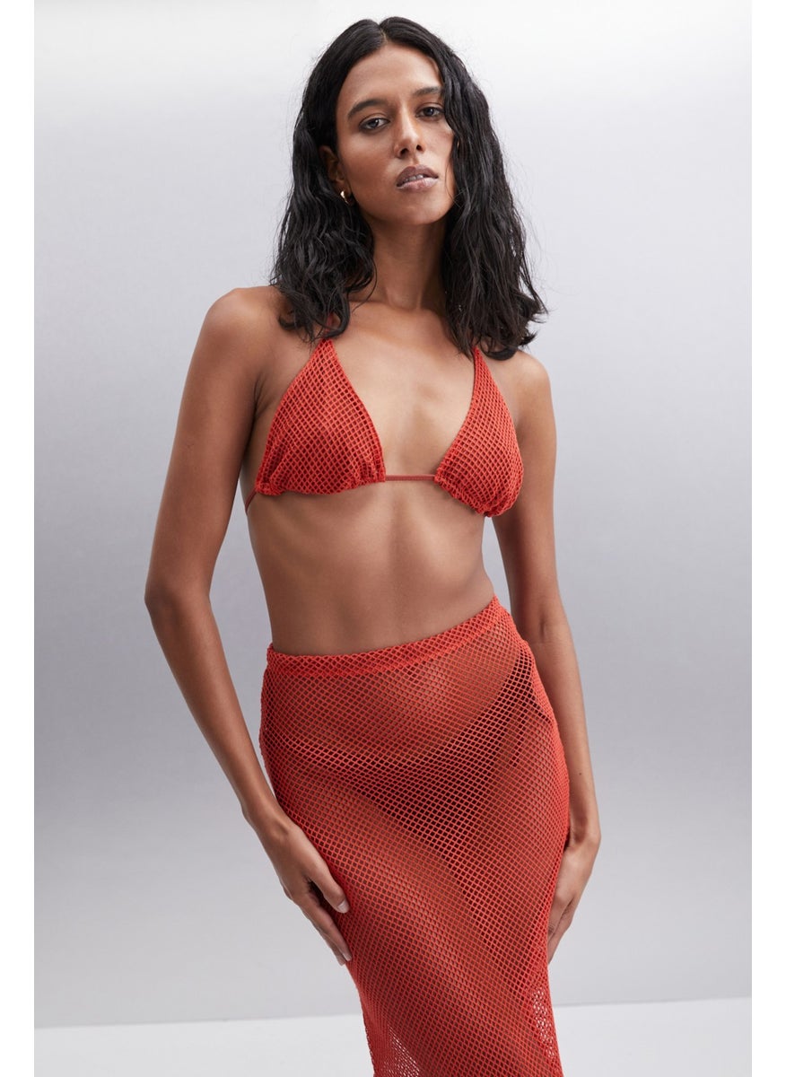 GRIMELANGE - Eulara Women's Cotton Slim Brick Color Bustier - Image 1