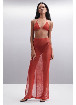 GRIMELANGE Eulara Women's Cotton Slim Brick Color Bustier  - Image 3