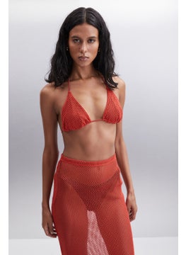 GRIMELANGE Eulara Women's Cotton Slim Brick Color Bustier  - Image 2