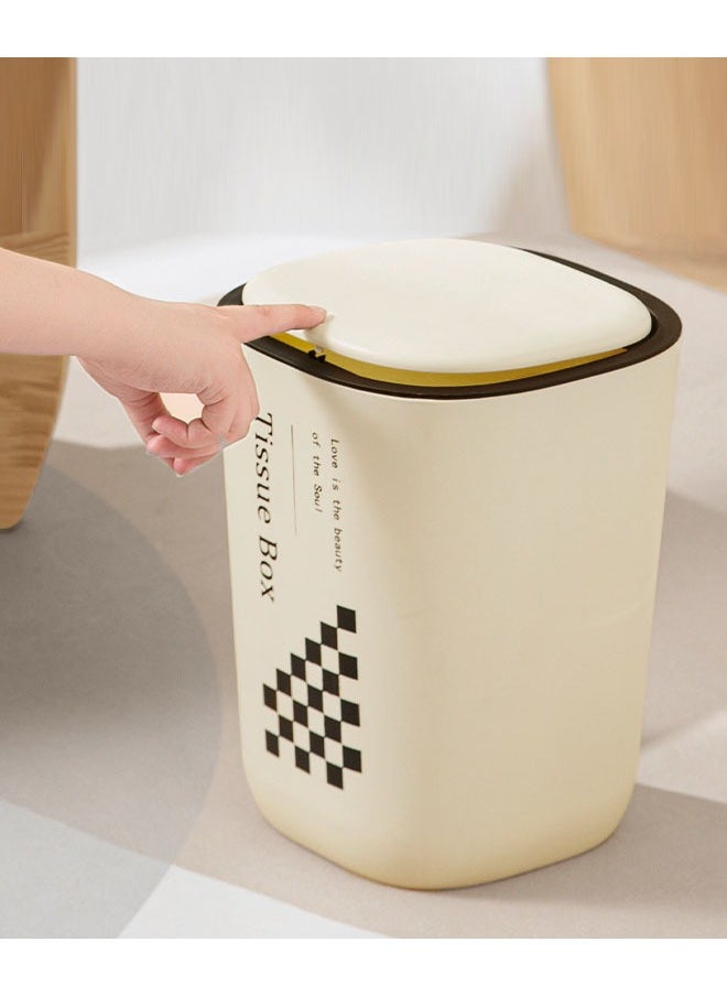 keke - Sleek Push-Type Lidded Trash Can for Home - Image 1