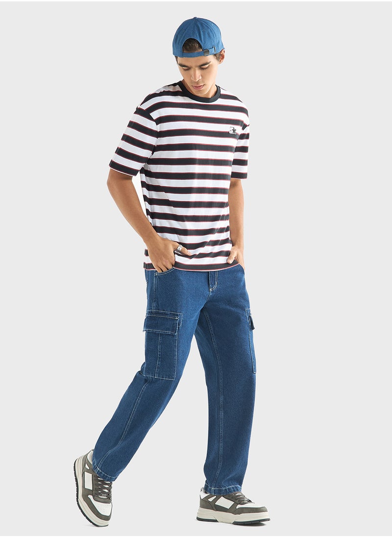 Starter Striped Crew Neck T-shirt with Short Sleev - pzsku/Z7494598CDA1EC68704FFZ/45/_/1724877144/c7a733ac-fdee-4c70-b842-2159156687c1