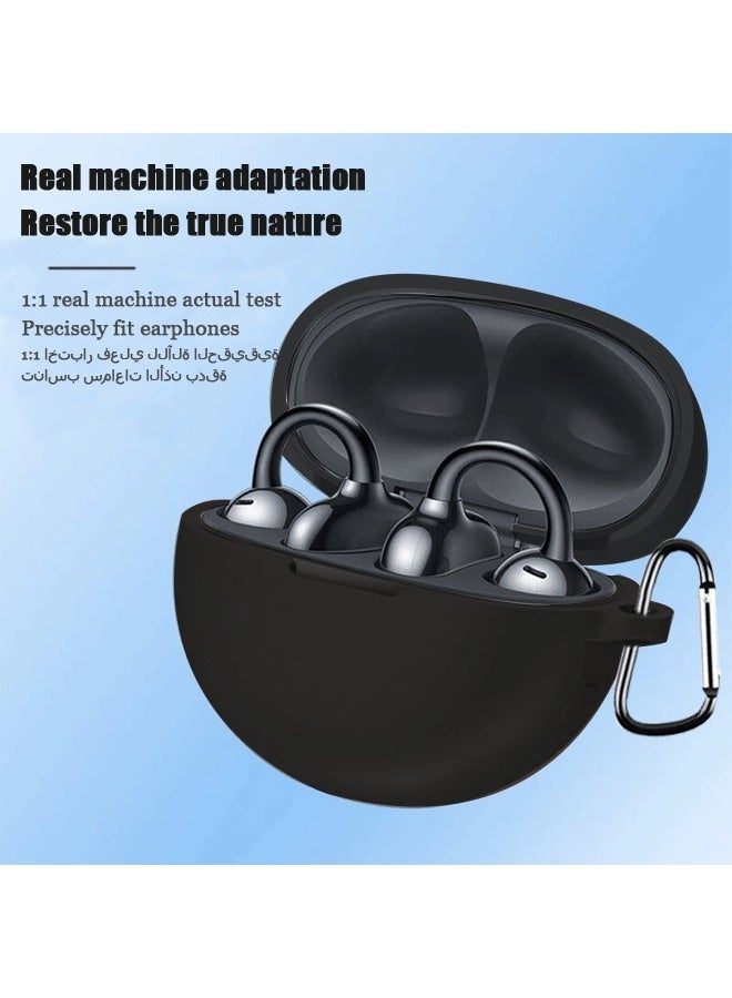 Protective Silicone Case Cover for HUAWEI Free Clip In-Ear Earphones Black - Image 2