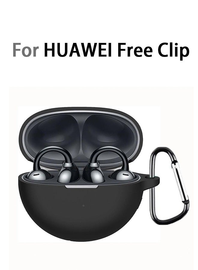 Protective Silicone Case Cover for HUAWEI Free Clip In-Ear Earphones Black - Image 1