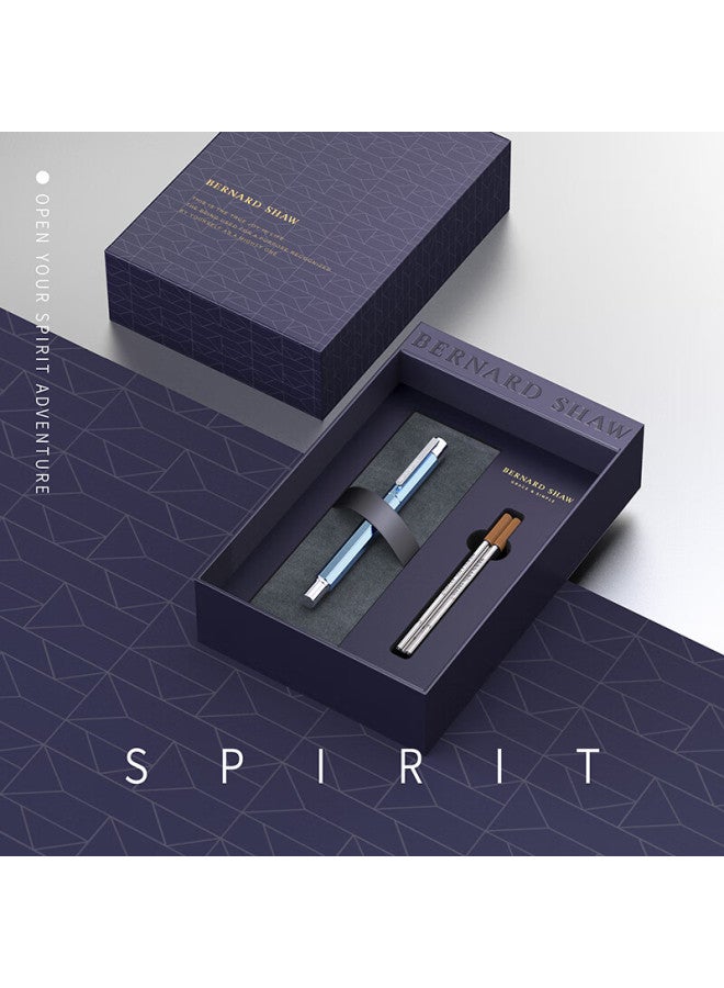 Bernard Shaw Ballpoint Pen, High-end Luxury Glacier Light Blue Premium Refill Gift Box Set, High-end Business Office Signing Pen, Gift For Men, Birthday, Graduation, Teacher, Women, Valentine's Day - Image 4