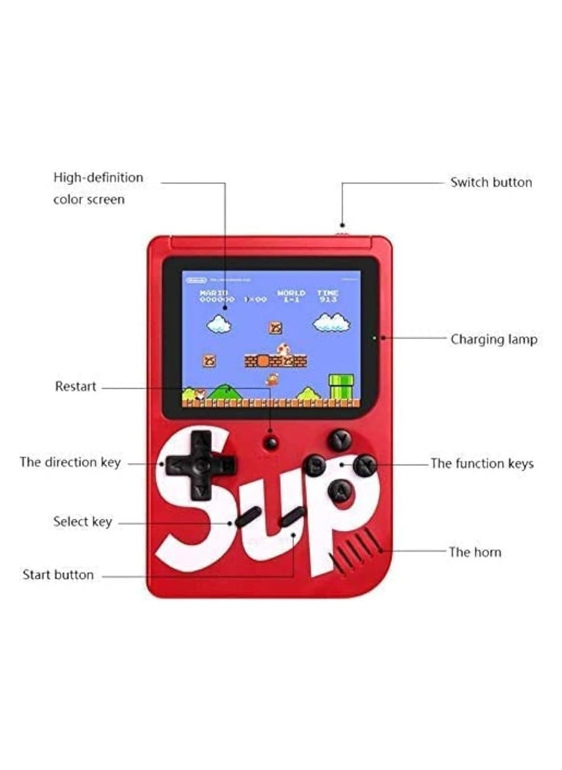 AWH AWH 2 Pack Sup Games Box with 400 in 1 Games Retro Portable Mini Handheld Game Console 3.0 Inch Kids Game Player Black+Red  - Image 5