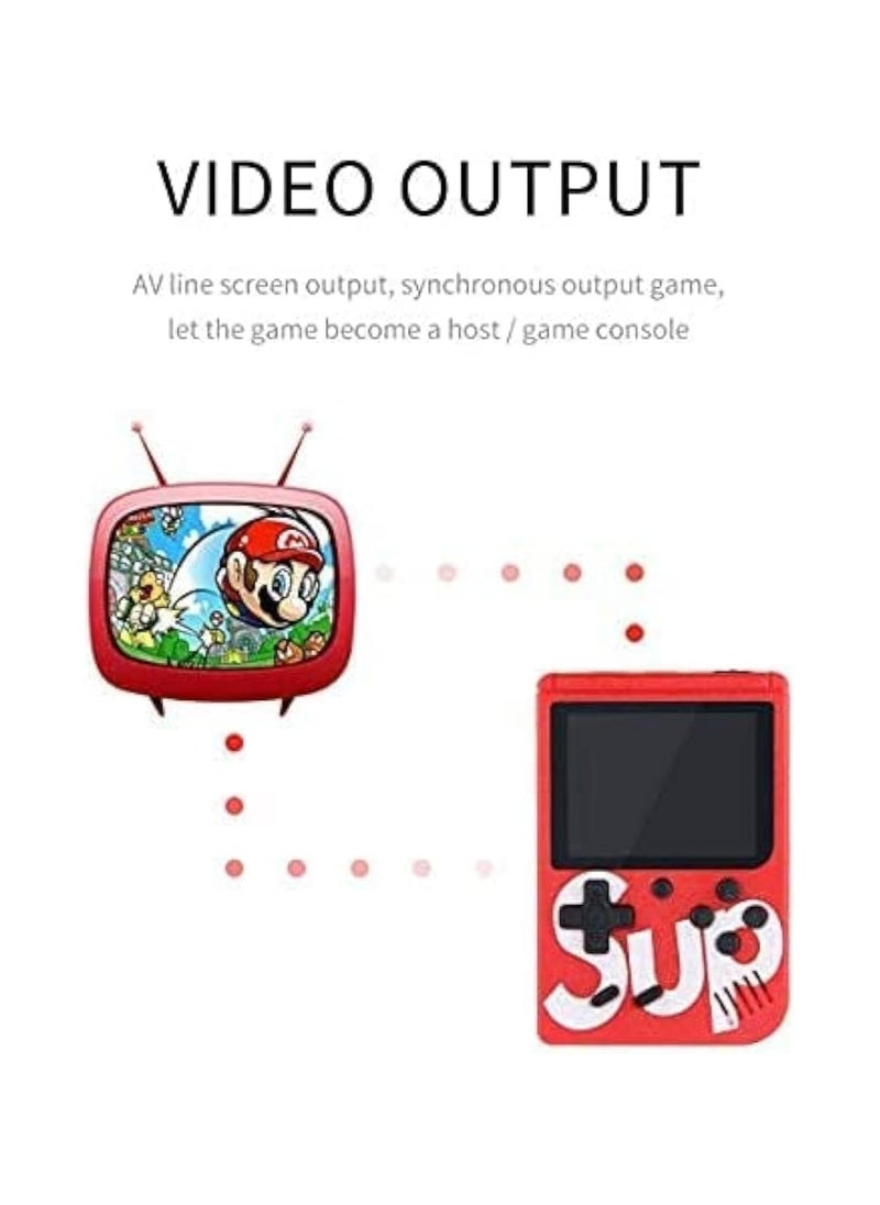 AWH - AWH 2 Pack Sup Games Box with 400 in 1 Games Retro Portable Mini Handheld Game Console 3.0 Inch Kids Game Player Black+Red - Image 1