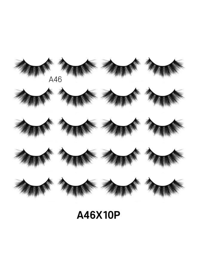 لافلير مجموعة رموش صناعية ثلاثية الأبعاد من Silk Lashes، خفيفة، طبيعية المظهر، سهلة الاستخدام، احترافية، رموش محبوكة، عبوة كبيرة، 10 أزواج (A46X10P) - Image 3