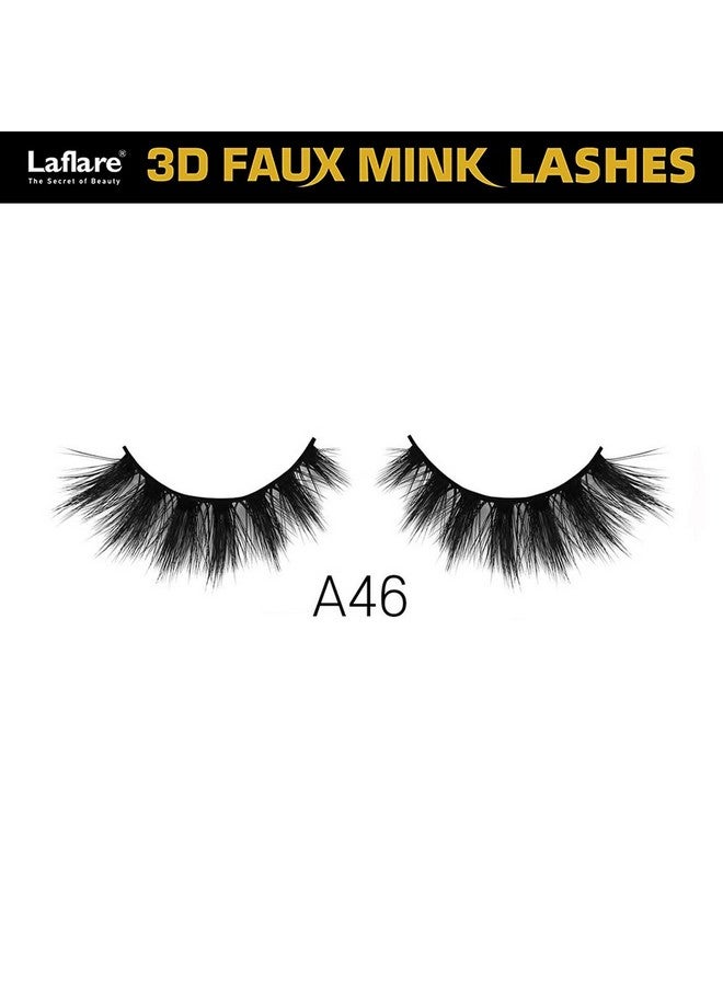لافلير مجموعة رموش صناعية ثلاثية الأبعاد من Silk Lashes، خفيفة، طبيعية المظهر، سهلة الاستخدام، احترافية، رموش محبوكة، عبوة كبيرة، 10 أزواج (A46X10P) - Image 2
