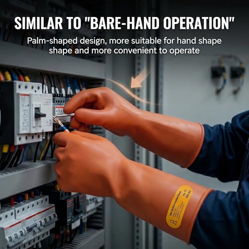 GOL-SIV Electrician Insulated Gloves - Class 2 ASTM Compliant High Voltage Electrical Insulating Rubber Gloves For Men,Electrical Safety Gloves Lineworker - Image 5
