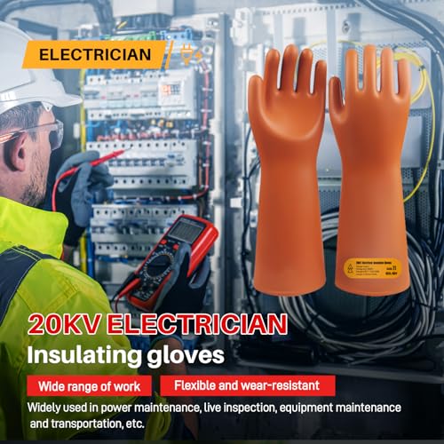 GOL-SIV Electrician Insulated Gloves - Class 2 ASTM Compliant High Voltage Electrical Insulating Rubber Gloves For Men,Electrical Safety Gloves Lineworker - Image 2