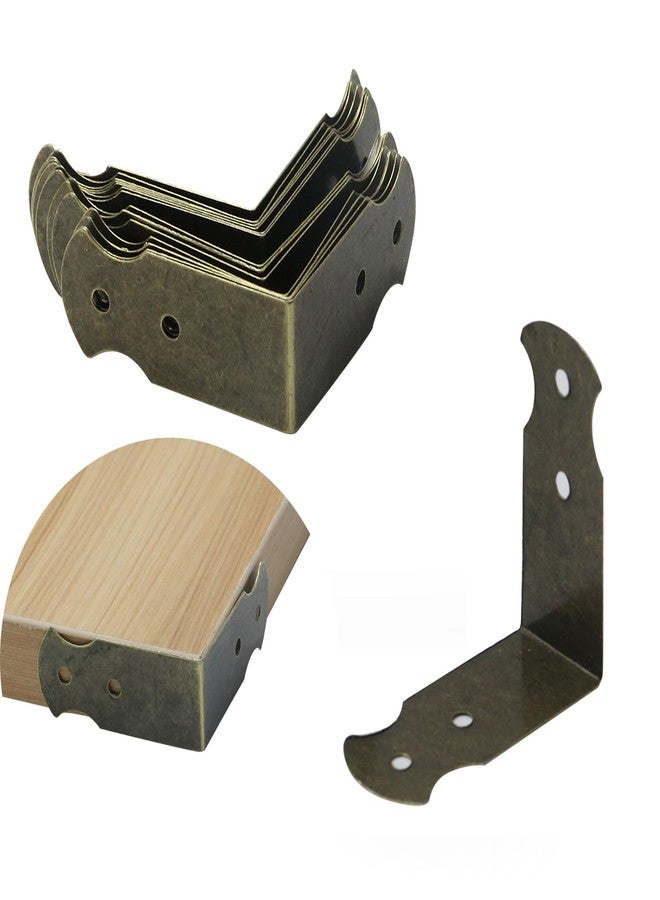 Mcredy Metal L Shaped Corner Guards Mcredy Decorative Box Corner Protectors Corner Edge Guard Antique Bronze Pack of 15 - Image 1