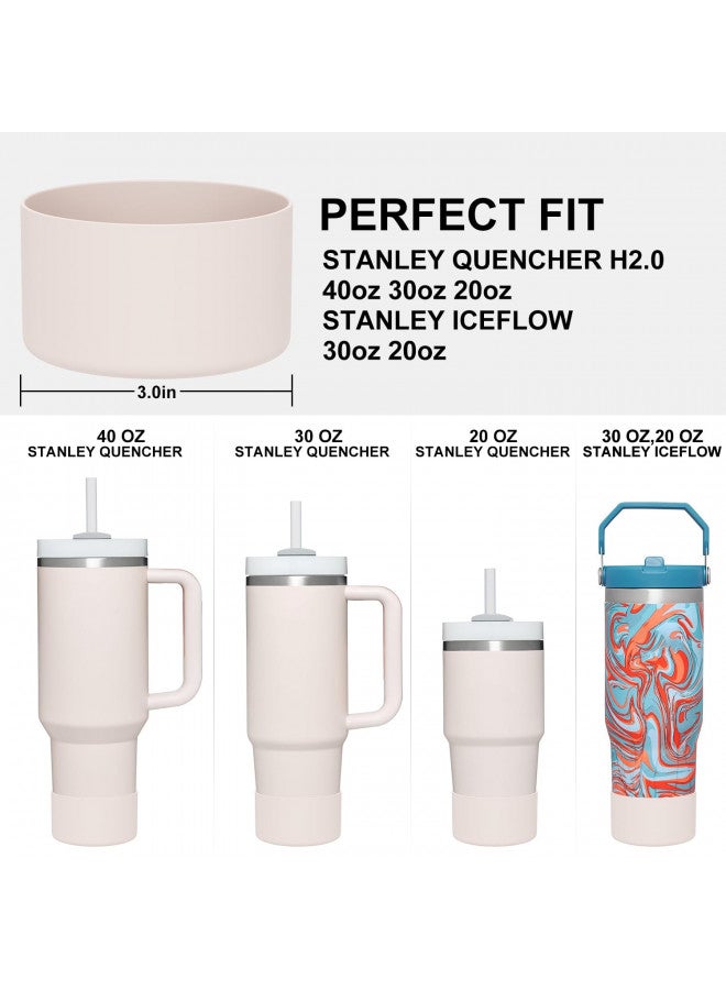 Affute Affute Protective Silicone Boot for Stanley Quencher H2.0 40 30 20 oz & IceFlow Flip 30 20 oz, BPA Free Anti-Noise Anti-Scratch, Stanley Cup Protector Sleeve Cover Boot (Rose Quartz) - Image 3