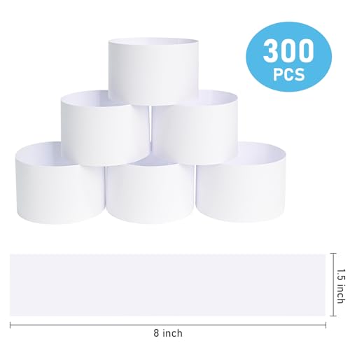 L LIKED 300 PCS Money Bands, Self Sealing Currency Money Straps for Bill Wrappers, Blank, White - Image 2