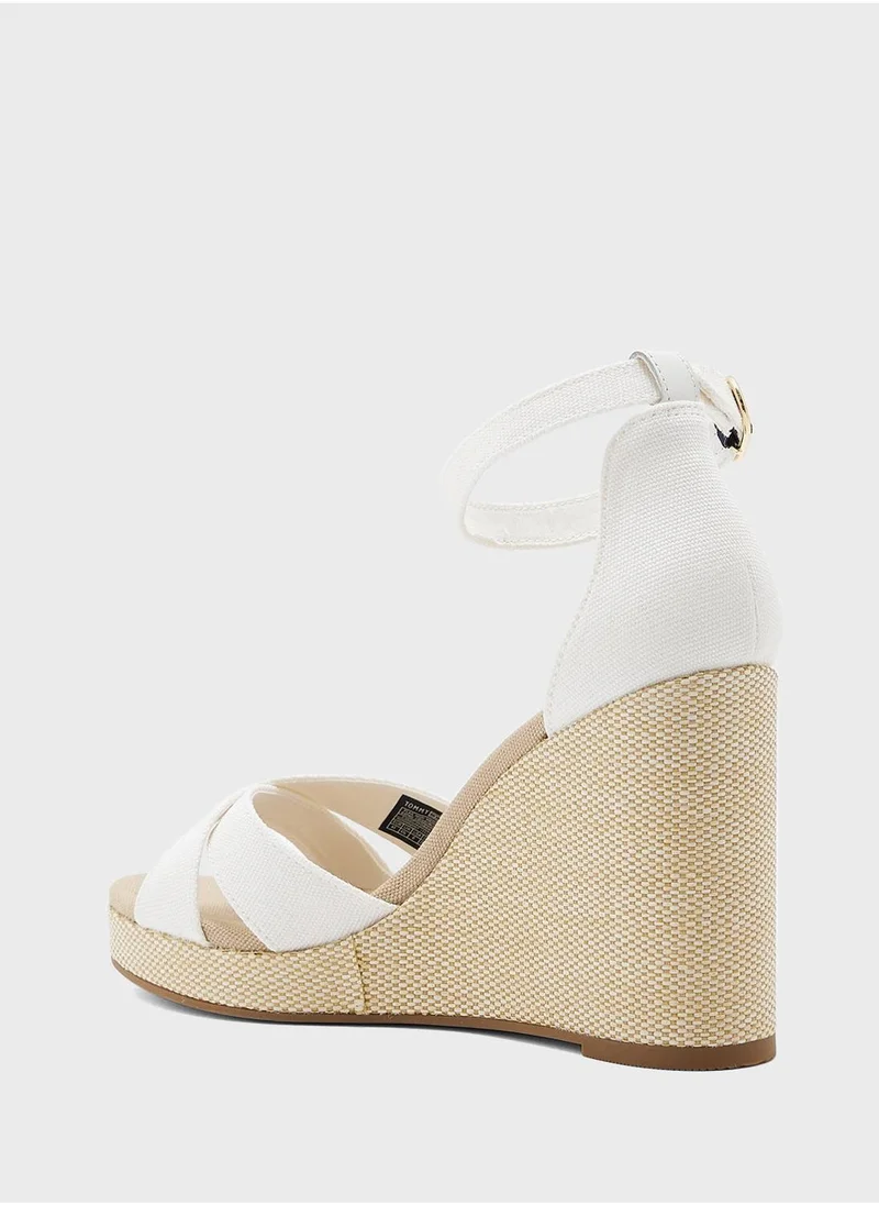 TOMMY HILFIGER HIGH WEDGE CRISS CROSS ESPADRILLES