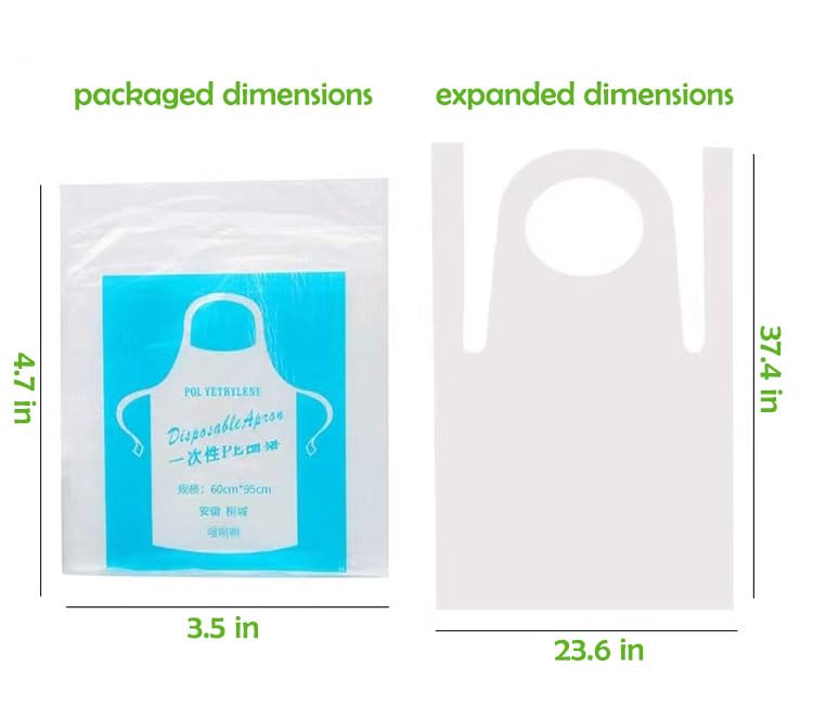 Bluelark Disposable Aprons (50 Count) Waterproof Plastic Apron For Painting  Cooking  Housework  and Picnics - Individually Packaged - Image 5
