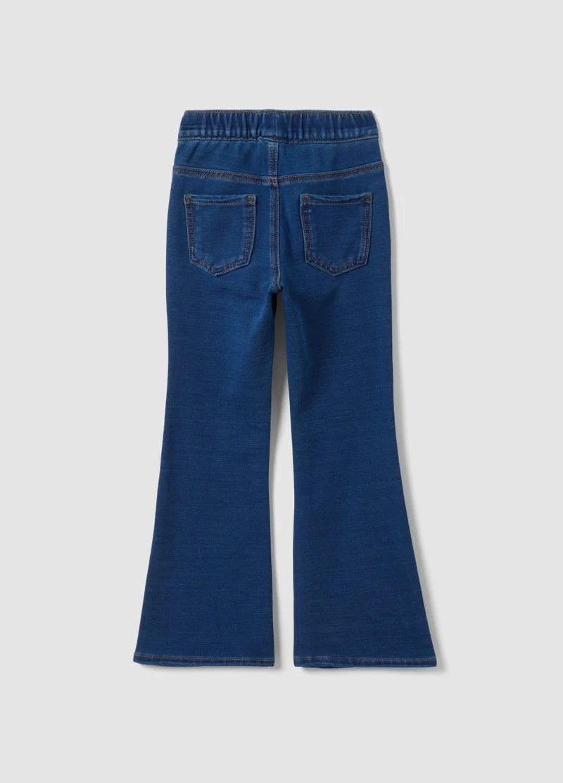 او في اس OVS Blue Flared Stretch-Cotton Jeggings For Girls