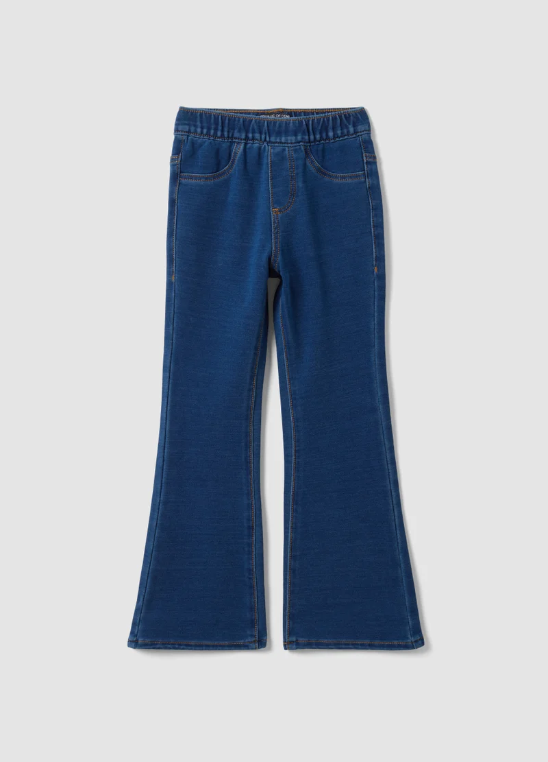 OVS Blue Flared Stretch-Cotton Jeggings For Girls
