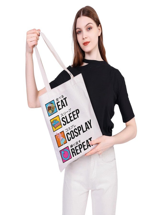 MEIKIUP Anime Cosplayers Gifts Cosplay Lover Shoulder Tote Bag Figure Roleplay Hobby Tote Bag Cosplay Enthusiast Gift Eat Sleep Cosplay Repeat (COSPLAY Tote Bag) - Image 4