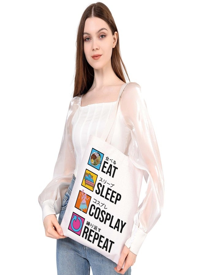 MEIKIUP Anime Cosplayers Gifts Cosplay Lover Shoulder Tote Bag Figure Roleplay Hobby Tote Bag Cosplay Enthusiast Gift Eat Sleep Cosplay Repeat (COSPLAY Tote Bag) - Image 5