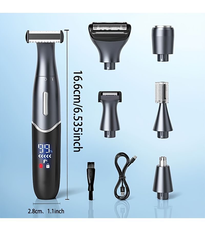 6 In 1 Electric Shaver For Men Women With 4 Comb Attachments Usb C Charging - Image 5