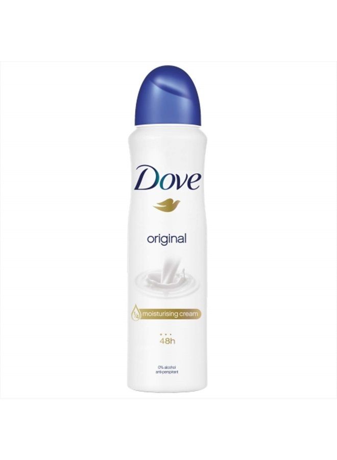 Dove Original Aerosol AntiPerspirant Deodorant 150ml Pack of 3 - Image 1