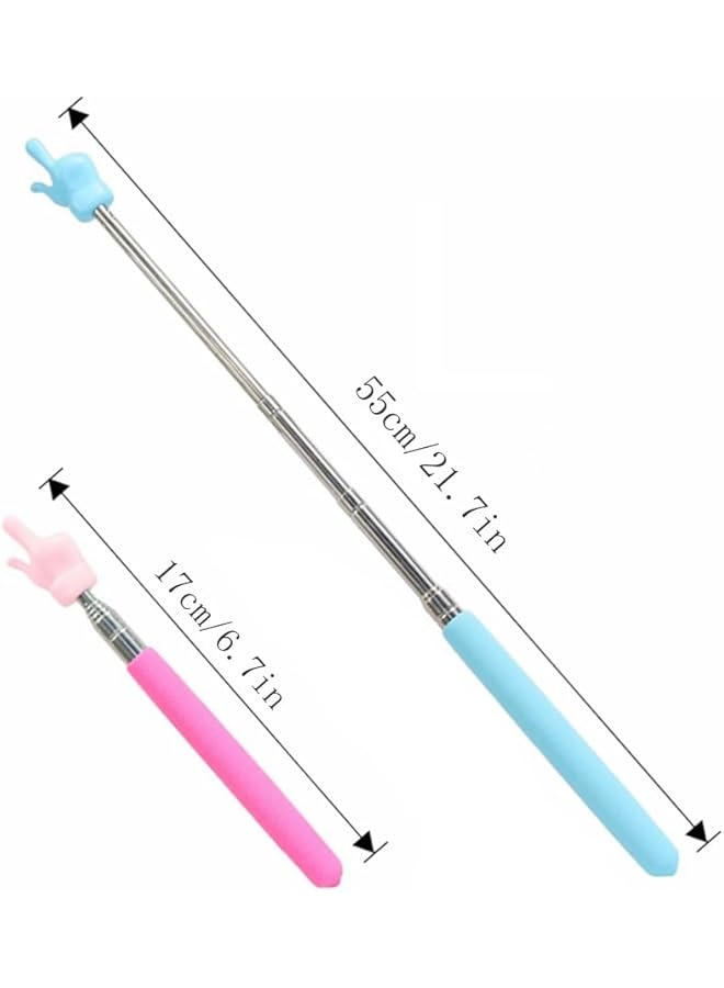 إيروريكس مؤشر المعلم مؤشر التدريس مؤشر اليد قابل للتمديد والسحب والتلسكوب قطعة واحدة باللون الوردي - Image 2