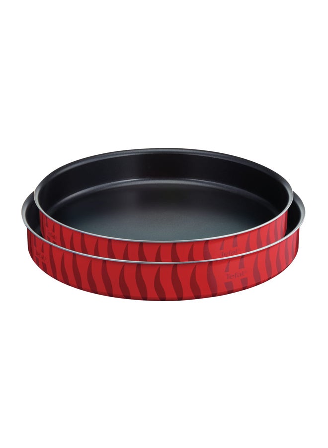 Tempo Set Round Oven Dishes - 2 Pieces Red