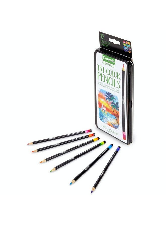 كرايولا أقلام تلوين كرايولا ثلاثية الألوان مع علبة مزخرفة، 12 قطعة، هدية - Image 5