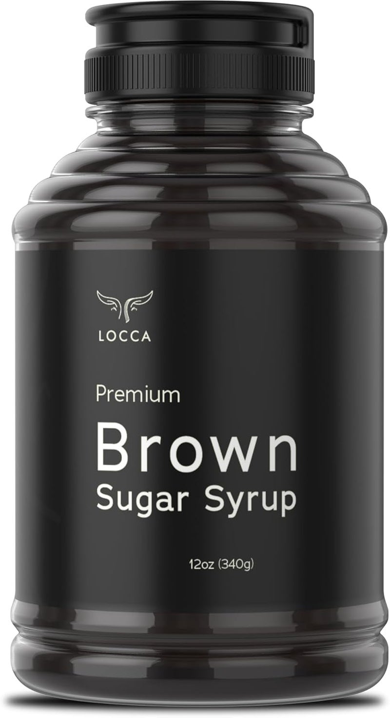 LOCCA Premium Brown Sugar Syrup - 12 Oz Bottle for Boba Tea, Coffee, and Baking - Image 1
