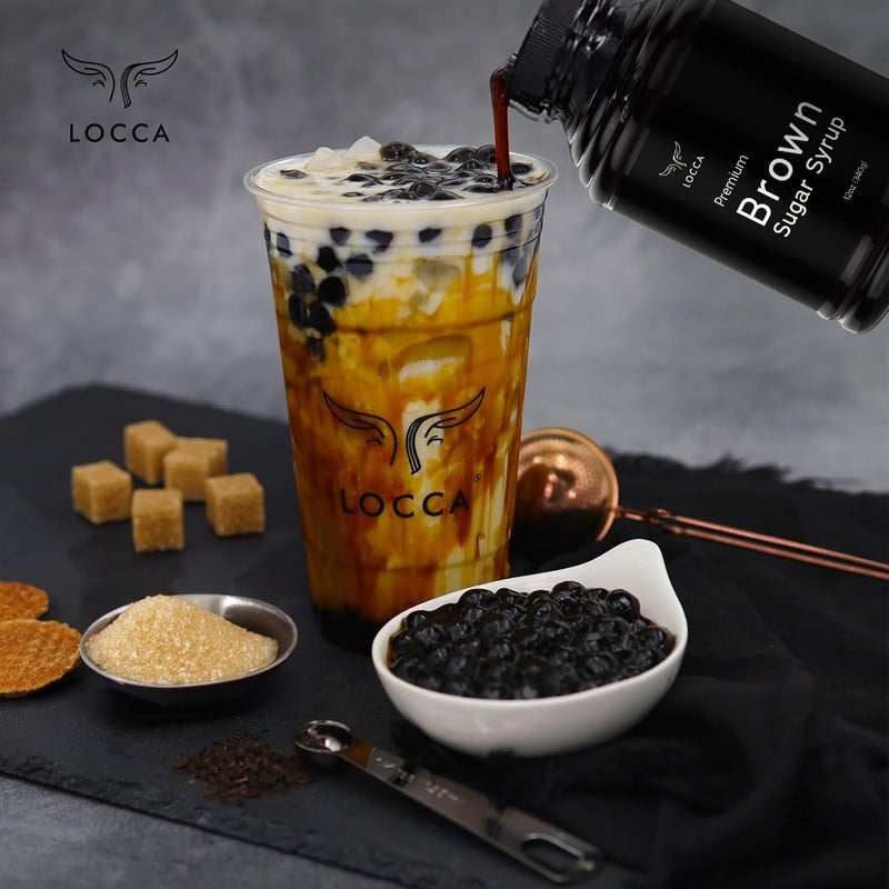 LOCCA Premium Brown Sugar Syrup - 12 Oz Bottle for Boba Tea, Coffee, and Baking - Image 3