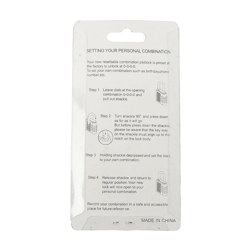 Achiever Solutions 4Digit Medium Combination Pad Lock for Security Safe Pin Password Zinc Alloy Hand Bag Shape Number Combination Lock  - Image 5