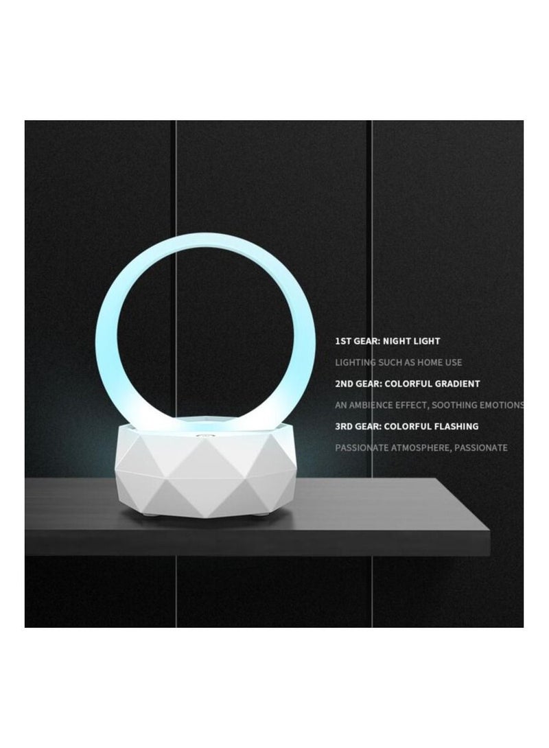 DUNISO Small Wireless Bluetooth Speaker With 7 Colors Light, Fashion Style For Kitchen Desk Bedroom Office Party Outdoor Accessories For iPhone Android White - Image 5