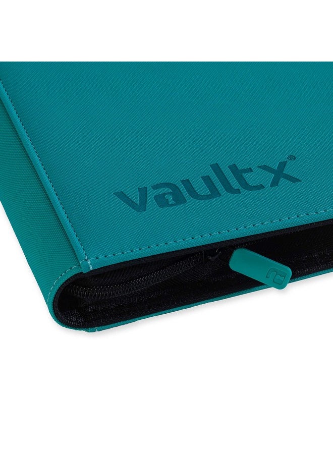 فولت إكس مجلد Exo-Tec Zip Binder الممتاز ذو 12 جيبًا و20 صفحة مزدوجة الجوانب لـ 480 فتحة تحميل جانبية للوحة أو الألعاب التذكارية أو ألعاب البطاقات التجارية (أزرق مخضر)  - Image 5