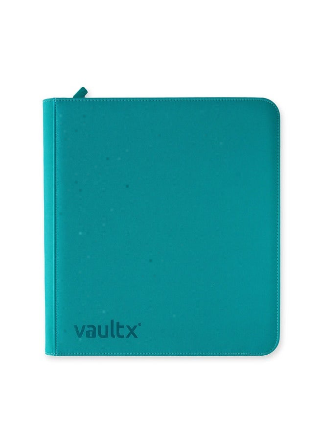 فولت إكس مجلد Exo-Tec Zip Binder الممتاز ذو 12 جيبًا و20 صفحة مزدوجة الجوانب لـ 480 فتحة تحميل جانبية للوحة أو الألعاب التذكارية أو ألعاب البطاقات التجارية (أزرق مخضر)  - Image 3