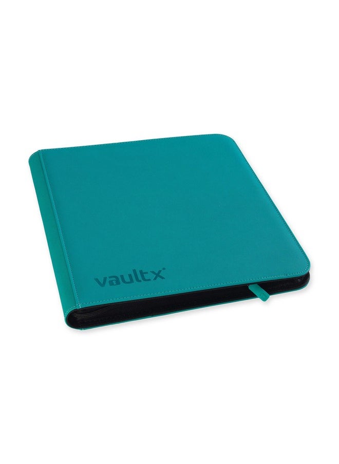 فولت إكس مجلد Exo-Tec Zip Binder الممتاز ذو 12 جيبًا و20 صفحة مزدوجة الجوانب لـ 480 فتحة تحميل جانبية للوحة أو الألعاب التذكارية أو ألعاب البطاقات التجارية (أزرق مخضر)  - Image 1