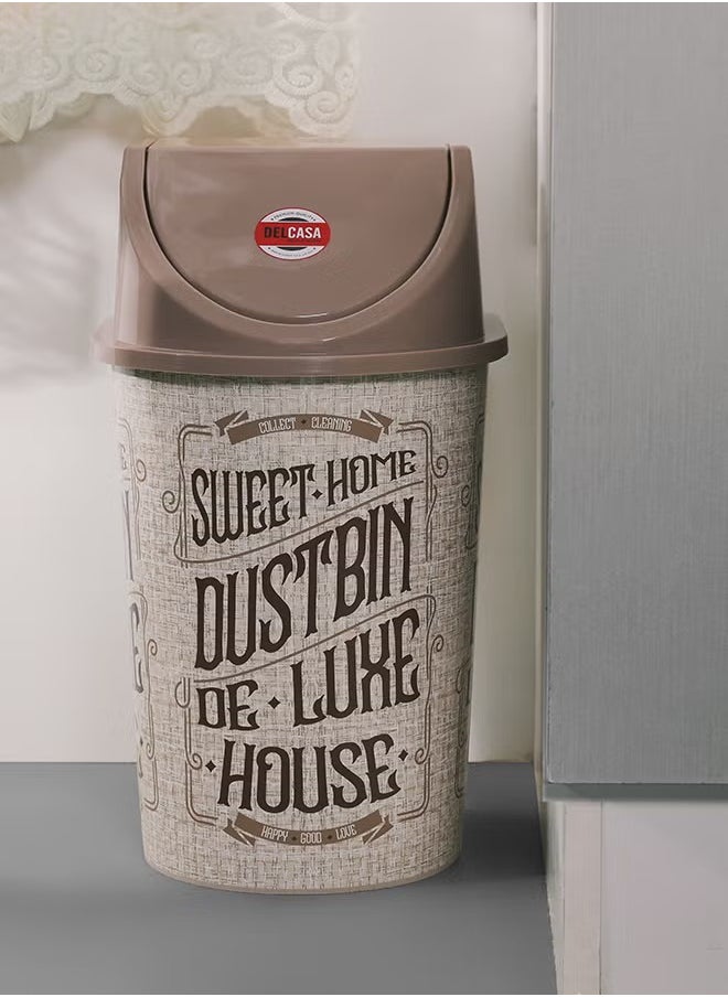 DELCASA - Plastic Dustbin With Lid Multicolor 13L Multicolour 13Liters - Image 1