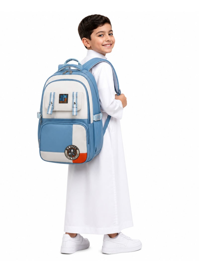 Unisex children's school backpack – large, multi-pocket, lightweight school bag – stylish and comfortable back-to-school bag for elementary and middle school students – a bag for books, laptops, and daily school supplies. - Image 1