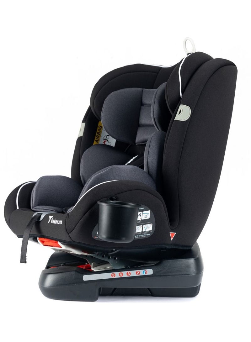 TEKNUM Evolve 360 Car Seat (0 - 12Yrs) With Sunveno Fashion Diaper Bag - Grey - Image 4