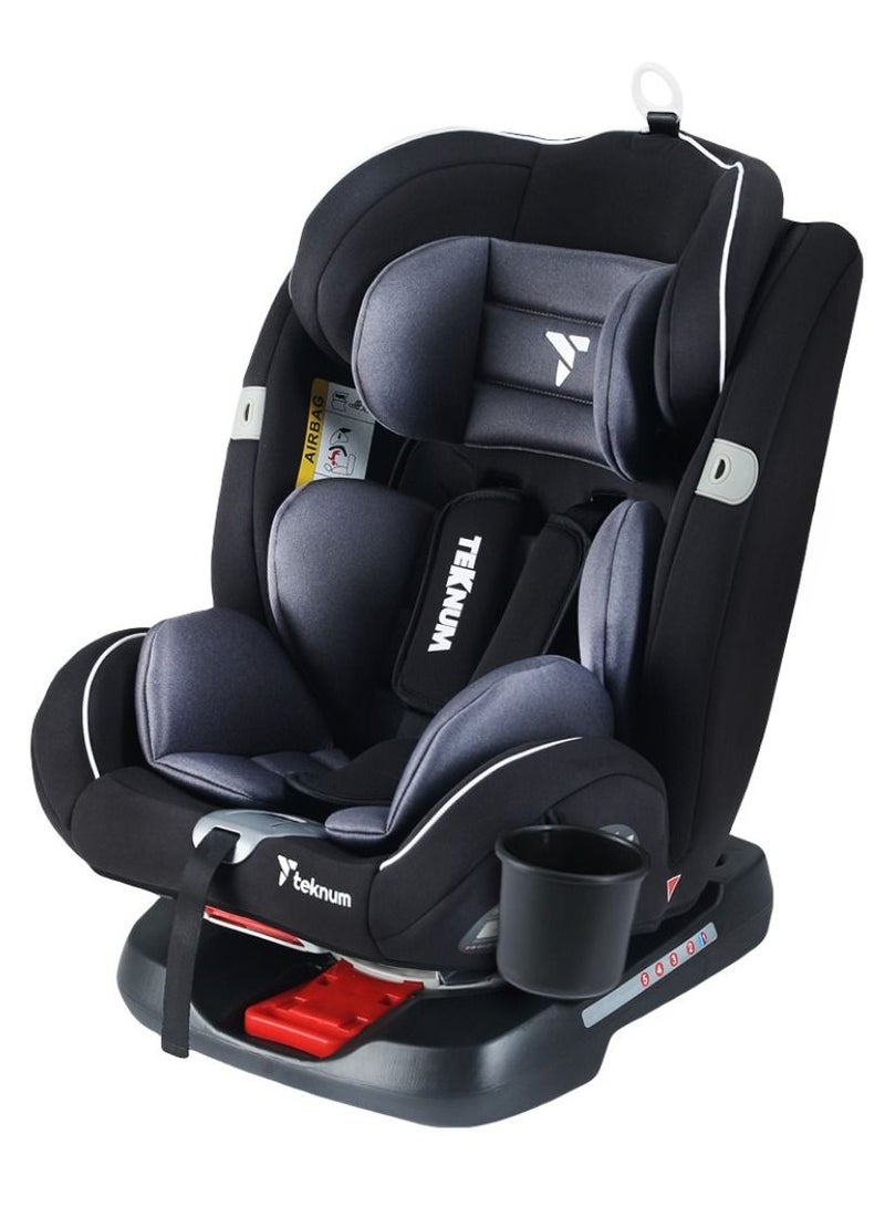 TEKNUM Evolve 360 Car Seat (0 - 12Yrs) With Sunveno Fashion Diaper Bag - Grey - Image 2