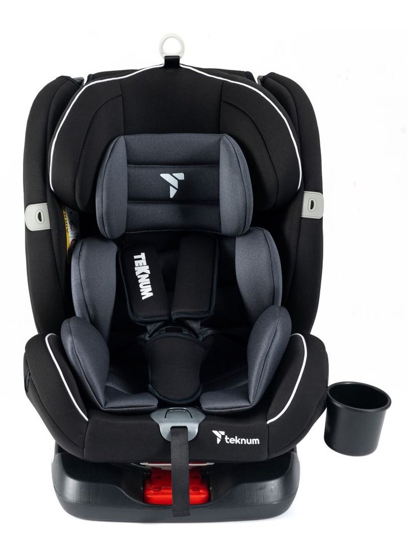 TEKNUM Evolve 360 Car Seat (0 - 12Yrs) With Sunveno Fashion Diaper Bag - Grey - Image 3