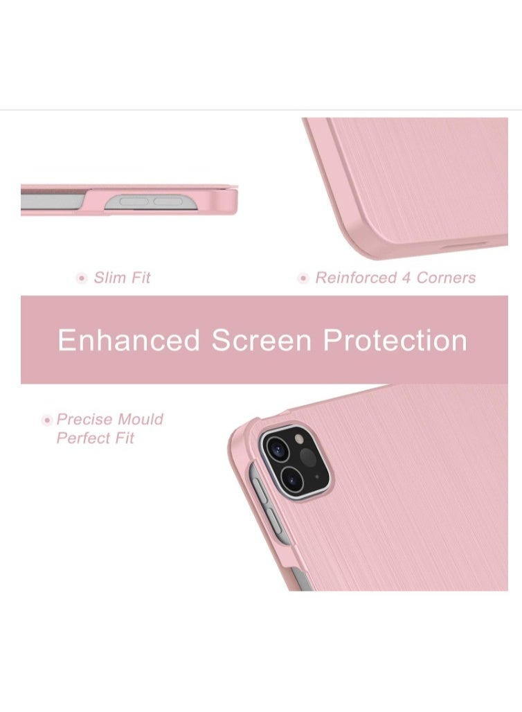 في آر كرييتيف غطاء مبتكر بتقنية الواقع الافتراضي لجهاز iPad Air بحجم 13 بوصة (M3/M2) 2025/2024، iPad Pro 12.9 2022 2021 (الجيل السادس والخامس) - [حامل ثلاثي رفيع + تشغيل/إيقاف تلقائي]، غطاء خلفي صلب للحماية من البولي كربونات (وردي) - Image 5