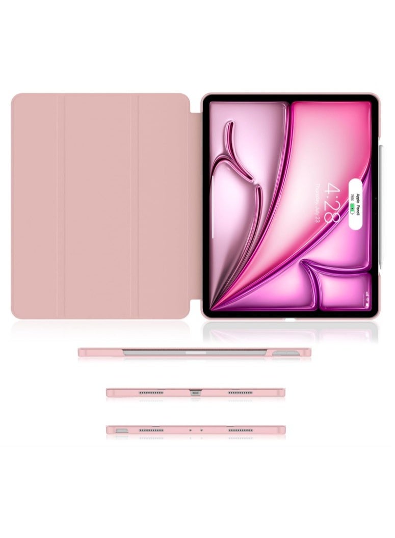 في آر كرييتيف غطاء مبتكر بتقنية الواقع الافتراضي لجهاز iPad Air بحجم 13 بوصة (M3/M2) 2025/2024، iPad Pro 12.9 2022 2021 (الجيل السادس والخامس) - [حامل ثلاثي رفيع + تشغيل/إيقاف تلقائي]، غطاء خلفي صلب للحماية من البولي كربونات (وردي) - Image 3