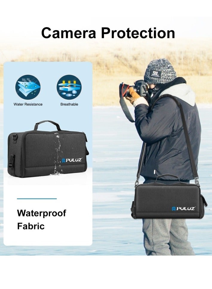 PULUZ Camera Bag Case Travel DSLR Camera Backpack for SLR DSLR, Lenses, Accessories Tablet Backpack Compatible for Sony/Canon/Nikon Camera and Lens Tripod Accessories - Image 3