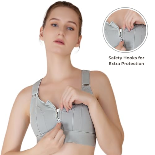 Luella Sports Bra for Women with Front Zip High Impact Longline Criss Cross Back Crop Top | Polyester Spandex Activewear for Gym, Yoga & Workout - Image 4
